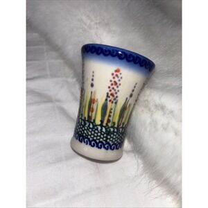 Polish Pottery shot glass 1oz Galia Boleslawiec UNIKAT Shot Glass Vase Floral